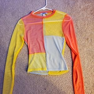 Sheer top long sleeve